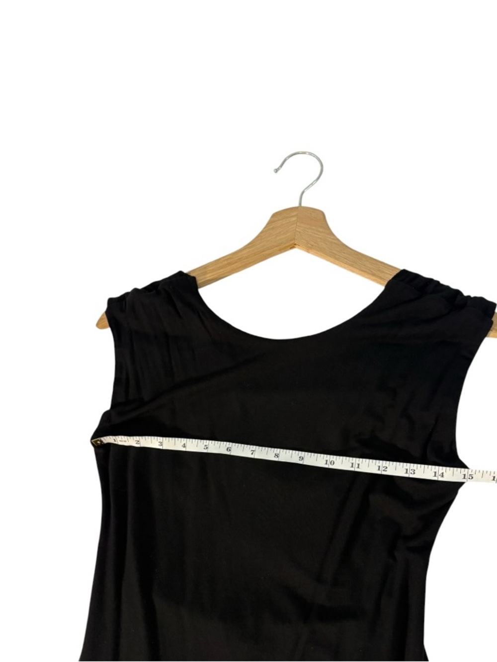 See You Monday Black Midi Dress Open Back Cap Sleeve L 90s Minimalist - Picture 8 of 10